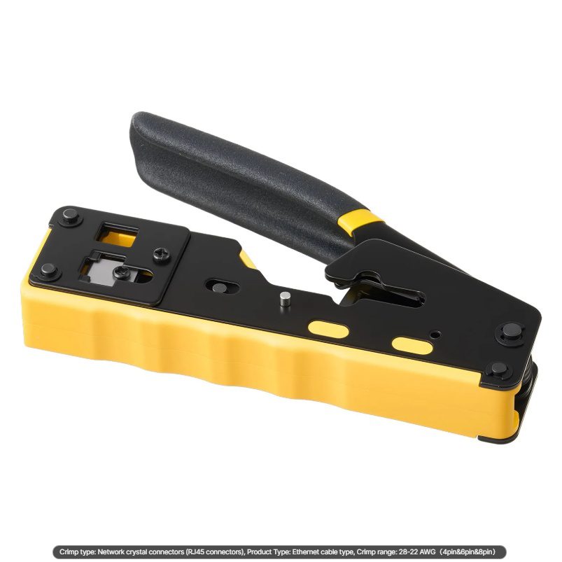 VEVOR Crimping Tool, RJ45-RJ11-RJ12 Ethernet Crimper, Crimp Tool Kit For 4-6-8-Pin Modular Plugs, With Mini Wire Stripper, 50 Connectors And 50 Boots, Replacement Blades, And Network Cable Tester - Image 4