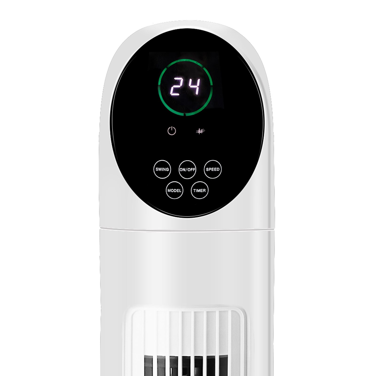 34 بوصة مروحة برجية، مروحة عمودية هادئة بقدرة 50W وجهد 110V مع جهاز تحكم عن بُعد وشاشة LED رقمية، مؤقت 9 ساعات، مخرج هواء مقعر، مروحة أرضية نحيفة موفرة للمساحة للاستخدام الداخلي في المنزل وغرفة النوم وغرفة المعيشة - الصورة 4