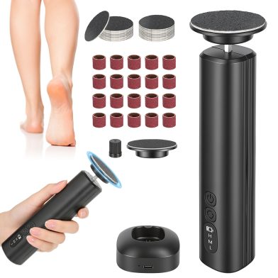 2 In 1 Electric Foot Callus Remover Nail Grinder Feet Care Kit For Women Rechargeable Foot File With 40 Sanding Discs Bands For Dead Skin Cracked Heels Home Salon Use
