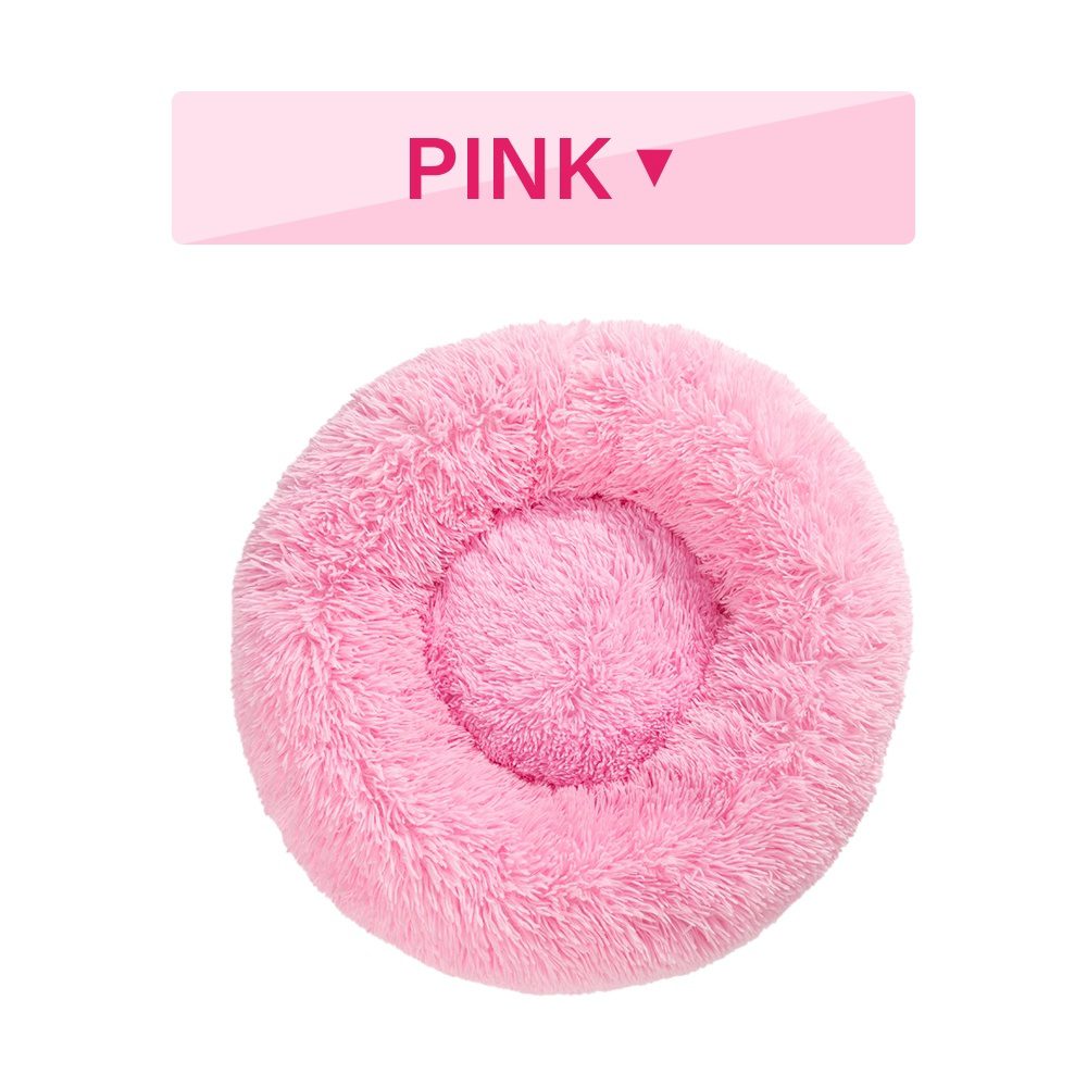 Fluffy Donut Dog Bed Warm Soft Long Plush Pet Cushion Dog House Cat Bed Washable Pet Sofa Mat Calming Samll Large Dog Beds - Image 9