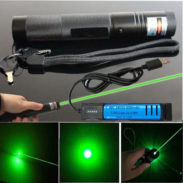 1MW Starker Grüner Laserpointer Outdoor-Lazer-Taschenlampe USB Wiederaufladbar - Image 2