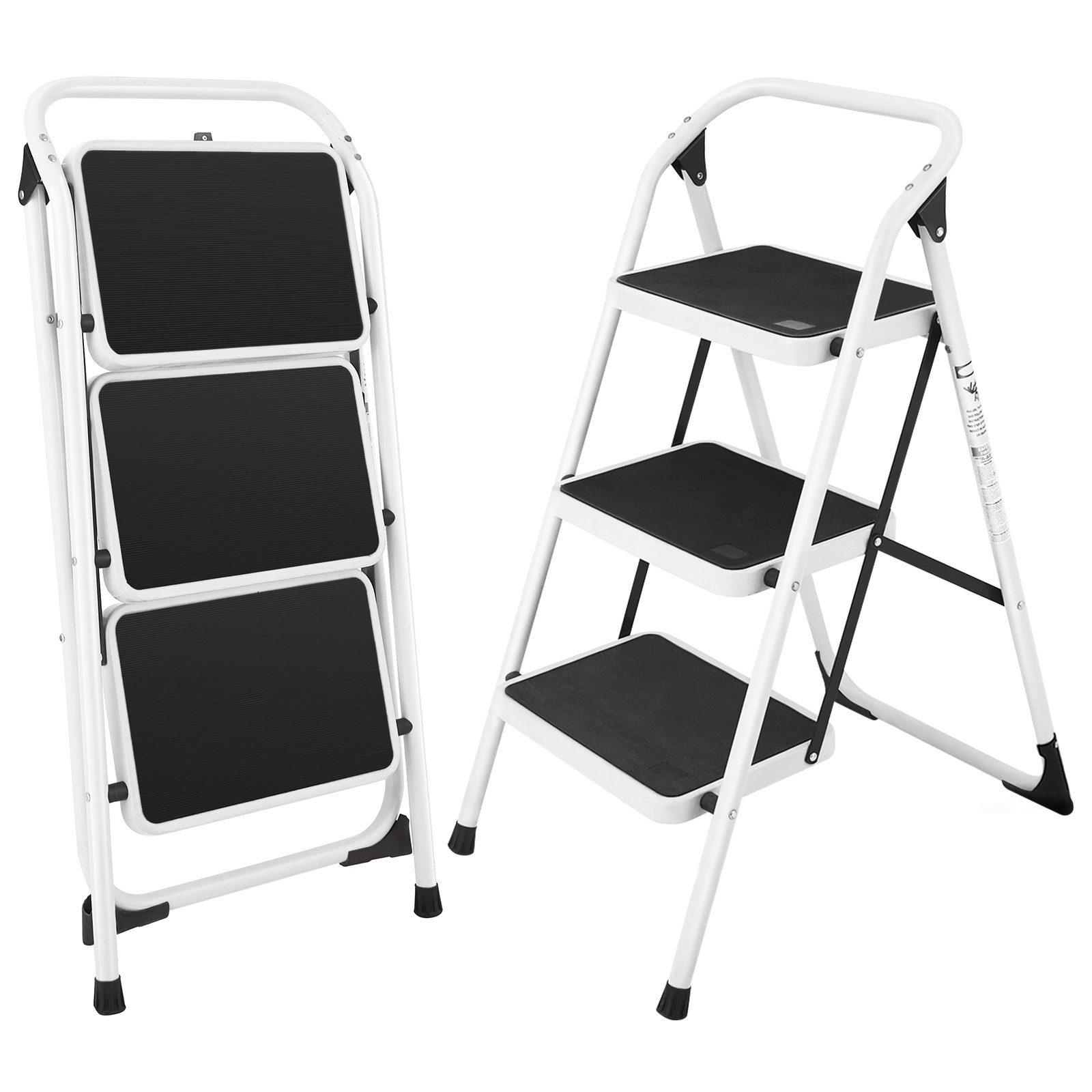 Folding 3-Step Ladder With Handgrip And Anti-Slip Platform - Image 3