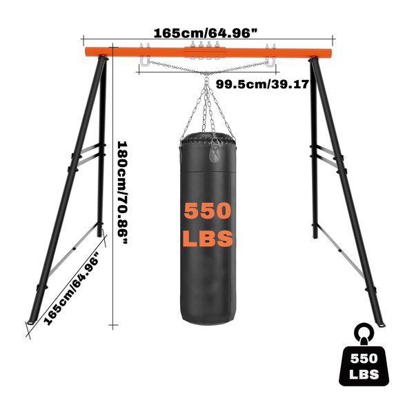 Swing Sets For B Ackyard, Swingset Outdoor For Kids, Toddler Porch Swing, Metal A-Frame Swing Stand For Indoor, A Dult B Ackyard Swing Frame, Easy To Assemble, Orange Without Swing - Image 2