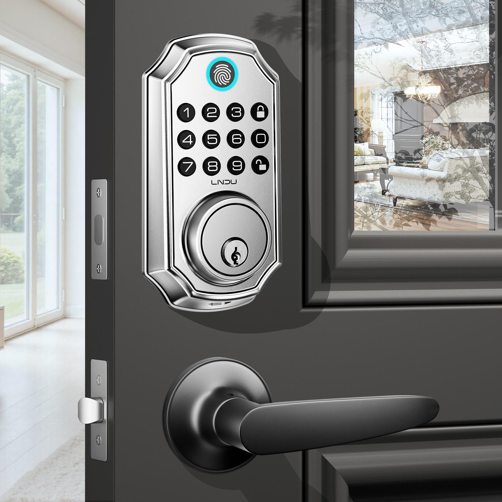Keyless Entry Door Lock With Handle App-Controlled Front Door Lock Set With Keypad Auto-Lock & One-Touch Locking Anti-Peep Code Feature Easy Installation - Image 6
