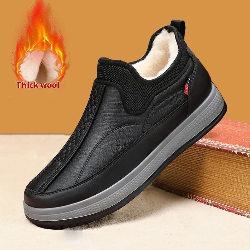 Winter Warm Fleece Snow Boots Round-toed Platform Ankle Boot Fashion Simple Non-slip Flat Cotton Shoes Men - Image 8