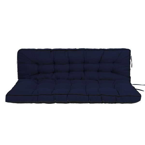 Outdoor Swing Cushions 70 Inch,Waterproof 4in Thick Porch Swing Cushion Replacement With Backrest And Ties,Comfortable 2-3 Seat Pation Swing Pad For Backyard,Garden,Lawn,Outdoor Furniture Dark Blue