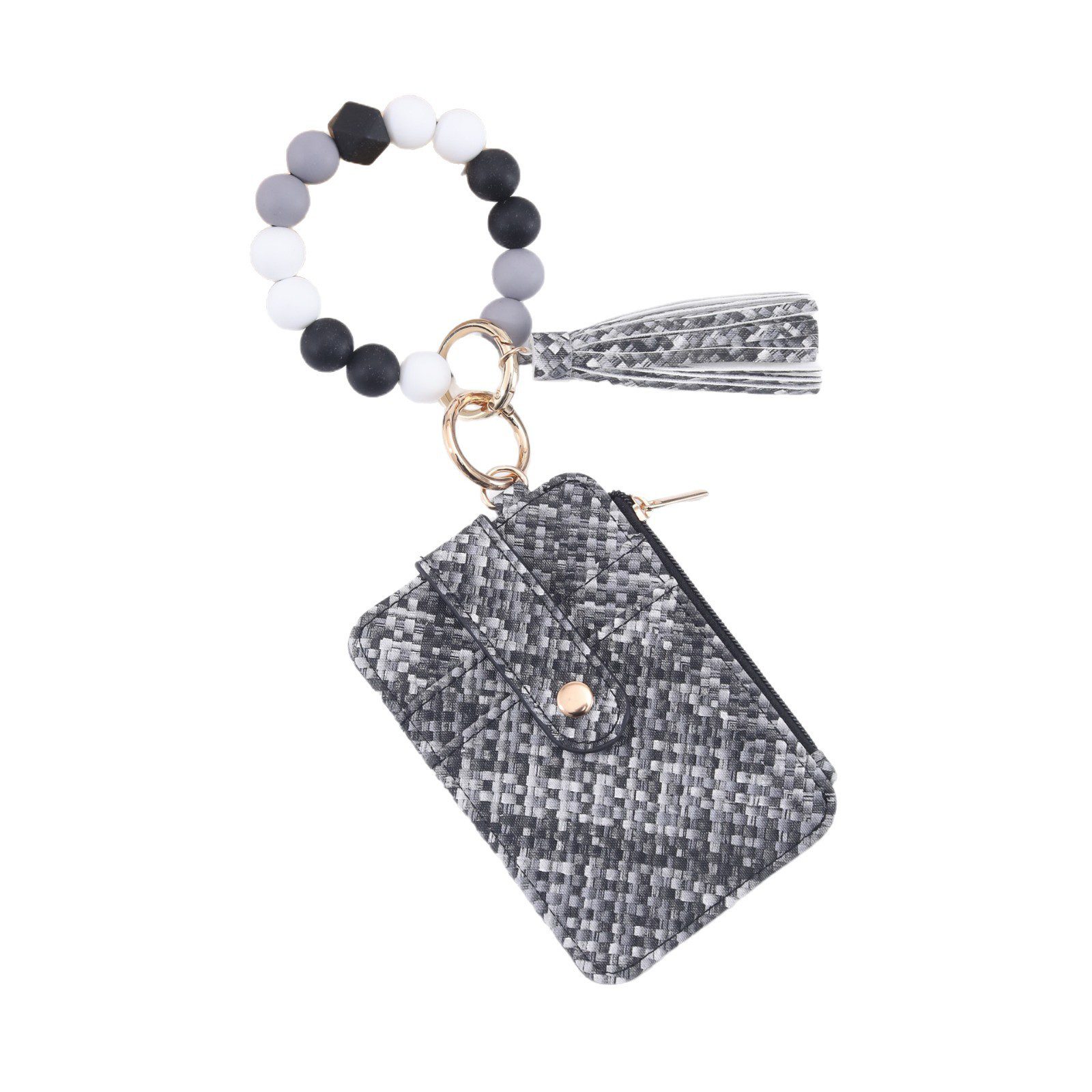 Silicone Bead Bracelet Weaving Pattern Card Holder Coin Purse - Image 5