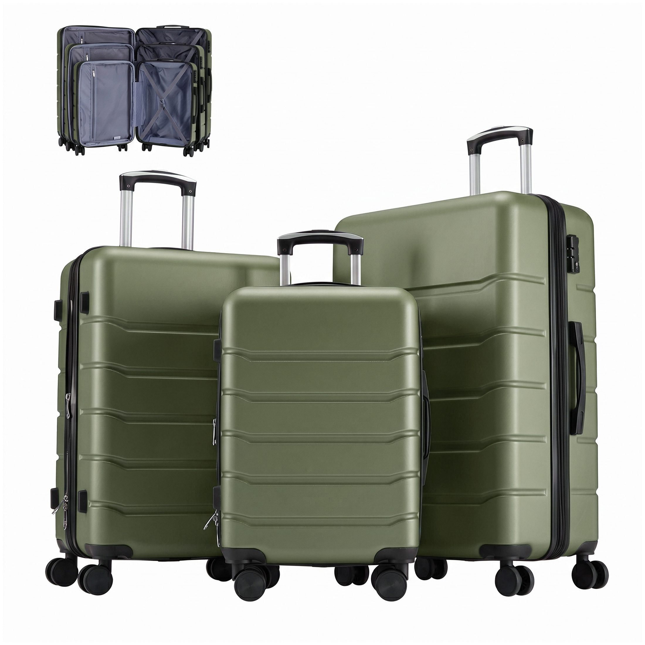 Hard Shell Carry On Suitcase, ABS Spinner Wheel Luggage, Lightweight And Expandable Rolling Travel Bag - Image 6