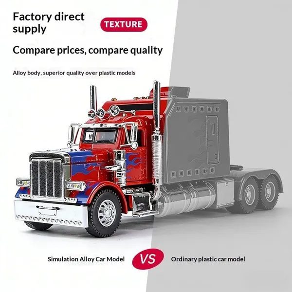 Semi Truck Toys For Boy Heavy Trucks,Metal Diecast Trucks Model Pull Back Cars With Light And Sound,Truck And Trailer Toys For Boys,Toy Trucks For Boys Age 4-8 - Image 2