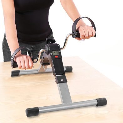 1Pc Foldable Exercise Bike Pedal Fitness Exerciser Cycle Bike LCD Display Mini Pedal Exerciser For Leg Arm Physical Therapy Home Office Gym