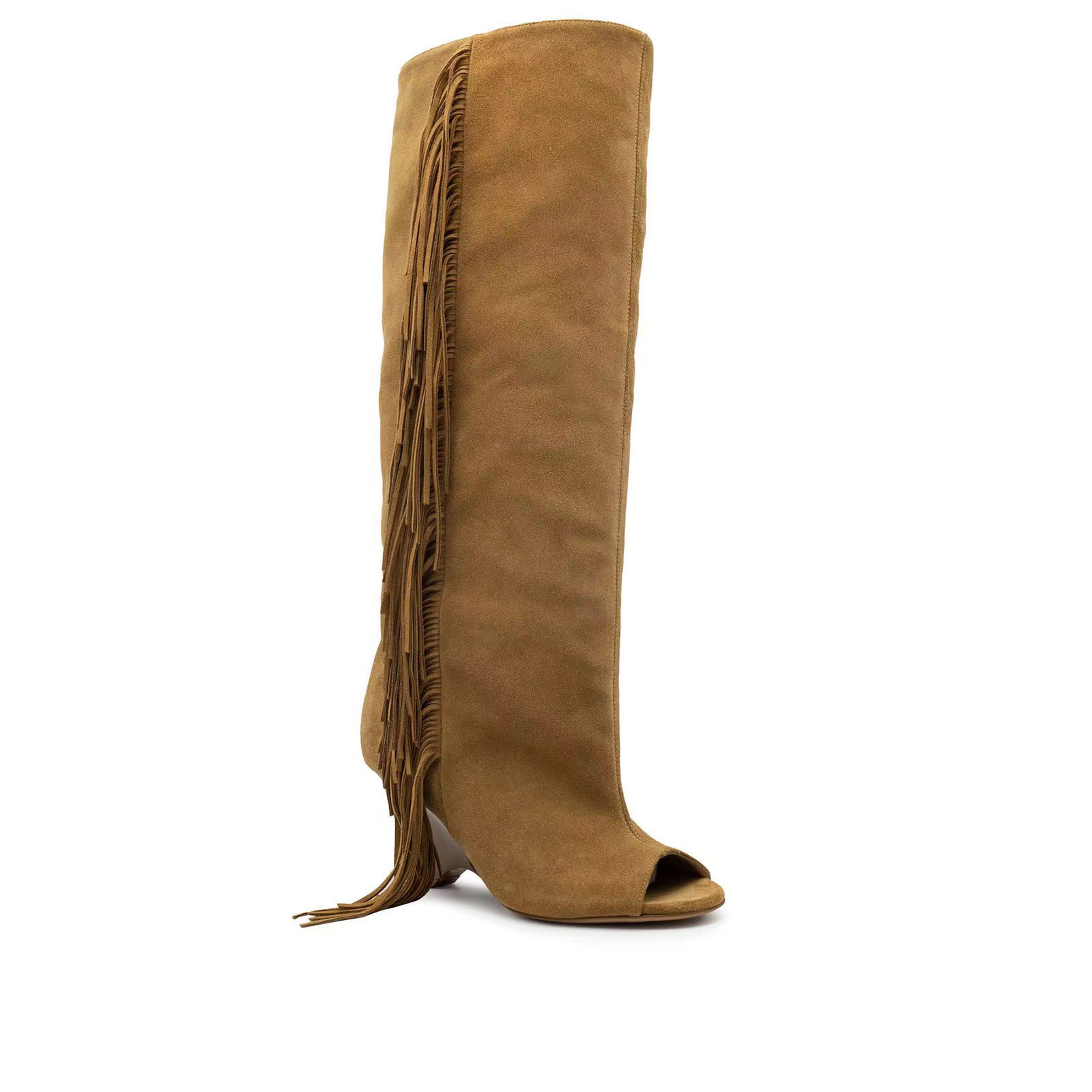 Women's Peep Toe Wedge Suede High Heel Party Banquet Sandal Boots - Image 4