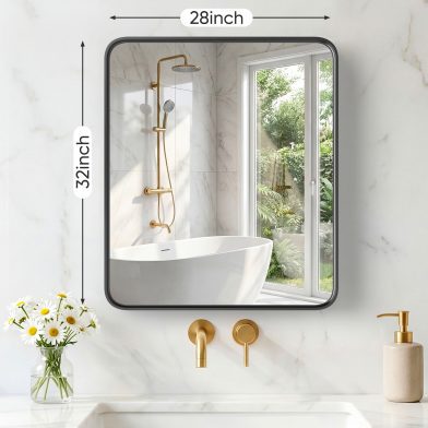 Wall Mirror With Rectangular Metal Frame