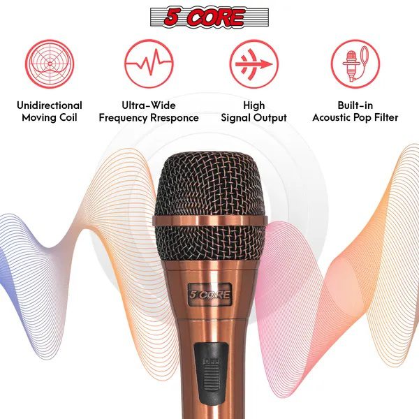 5Core XLR Microphone Dynamic Mic Karaoke Singing Studio Microfono Handheld Mics - Image 3