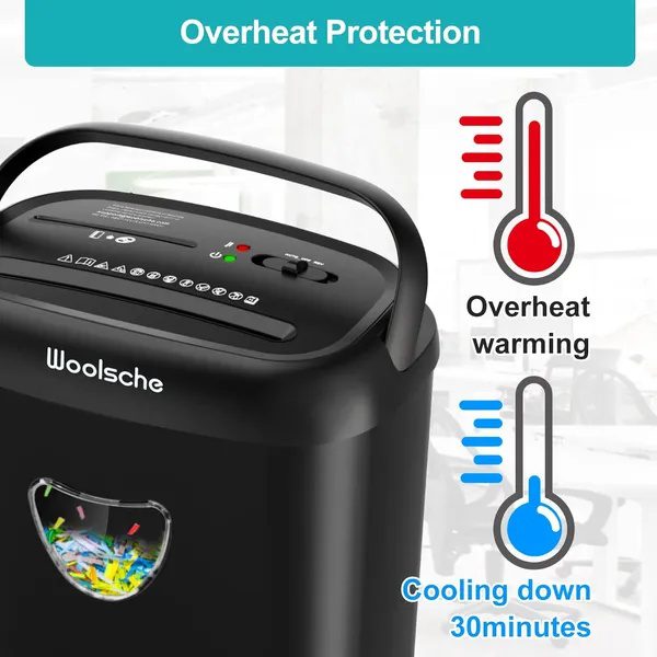 Paper Shredder, 14 Sheet Cross Cut, 6.6 Gallon Basket, P-4 Security Level, 3 Mode Design - Jam Proof Heavy Duty Shredder For Home And Office - Image 5