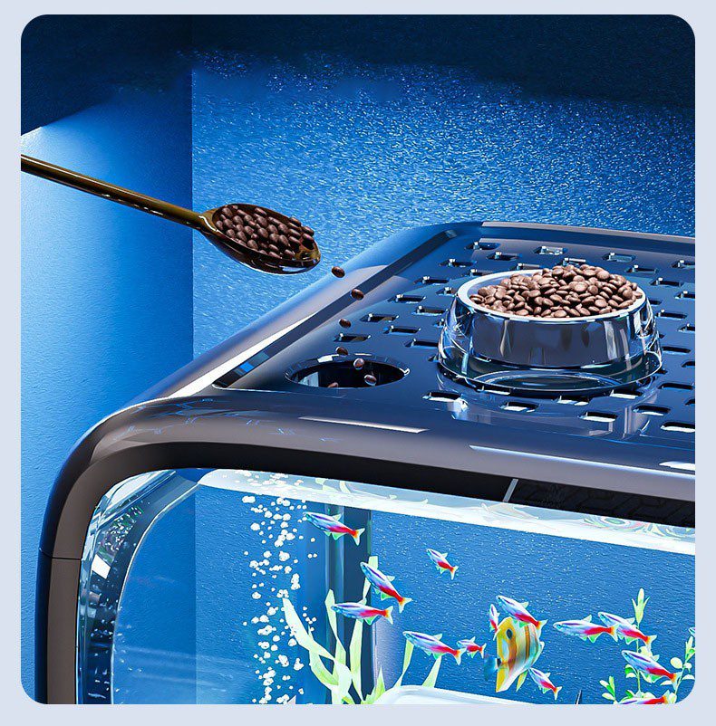 Compact Betta Fish Tank Kit Clear Desktop Aquarium With Ecological Cycle System - Image 2
