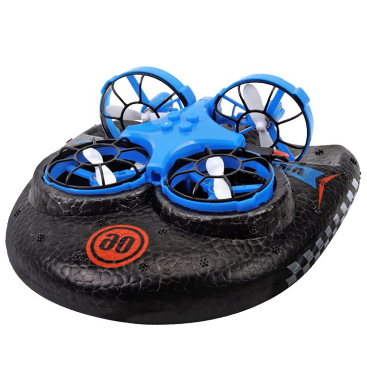 RC Boat Water Land And Air Four-Axis Hovercraft Three-in-one Multi-function Toy One-button Tumbling Mini Drone - Image 4