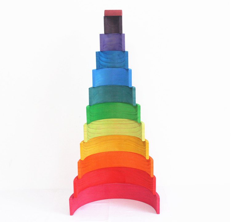 Jigsaw Puzzle Large 12-piece Arch Bridge Rainbow Building Blocks Early Childhood Education Toys - Image 2