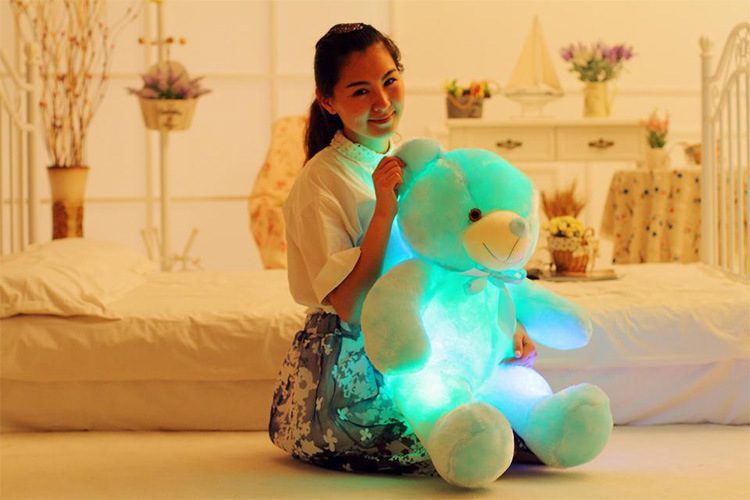 دبدوب محشو ومضيء بتقنية LED - لعبة قطيفة مبتكرة ومتعددة الألوان - هدية عيد ميلاد مميزة للأطفال تصلح أيضاً كوسادة. - الصورة 8
