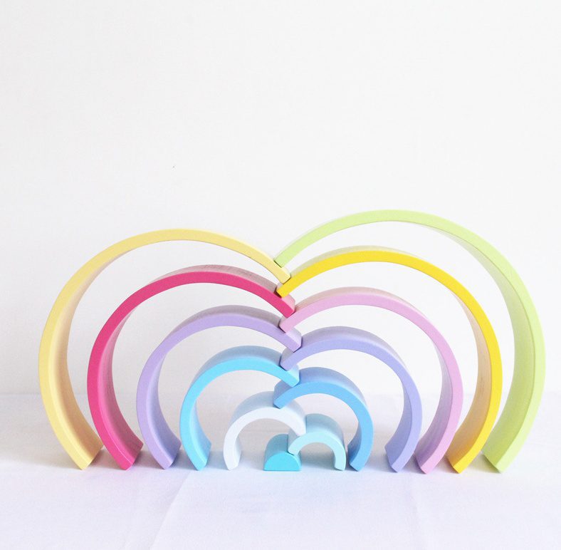 Jigsaw Puzzle Large 12-piece Arch Bridge Rainbow Building Blocks Early Childhood Education Toys - Image 6