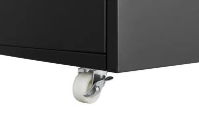 Office Furniture Copier Cabinet BLACK 2 Door Steel Copier Stand Mobile Pedestal File Printer Stand-Does Not Support Self Pick Up