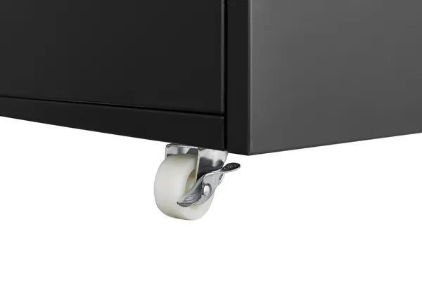 Office Furniture Copier Cabinet BLACK 2 Door Steel Copier Stand Mobile Pedestal File Printer Stand-Does Not Support Self Pick Up