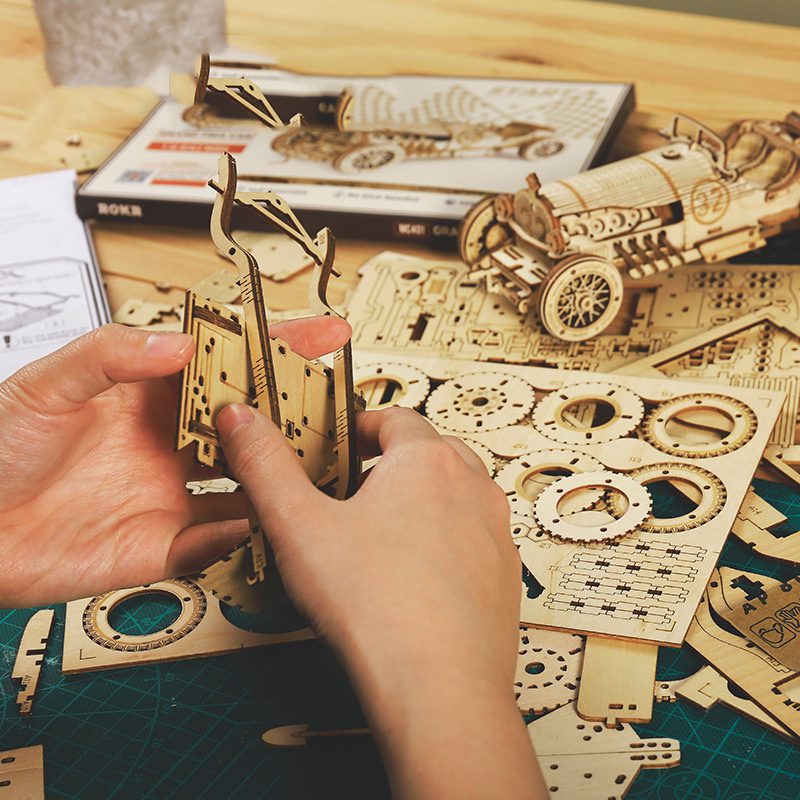 3D Wooden Puzzle Train Model DIY Wooden Train Toy Mechanical Train Model Kit Assembly Model Home Decoration Crafts - Image 2