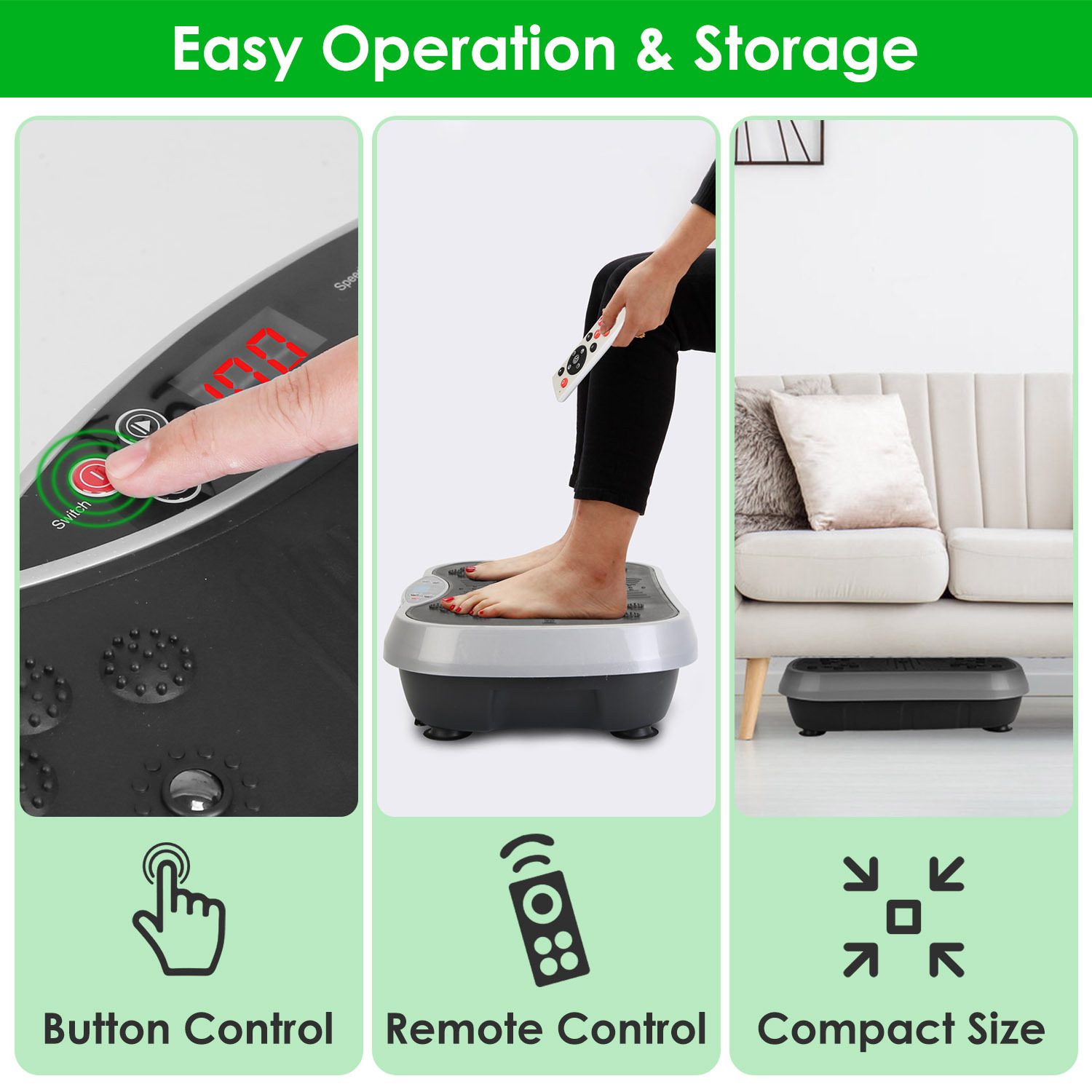 1Pc Vibration Exercise Machine With Resistant Bands For Spring Summer Fitness Remote Control Whole Body Vibration Platform Workout Equipment Home Fitness Training Equipment For Weight Loss Fat Burner - Image 6