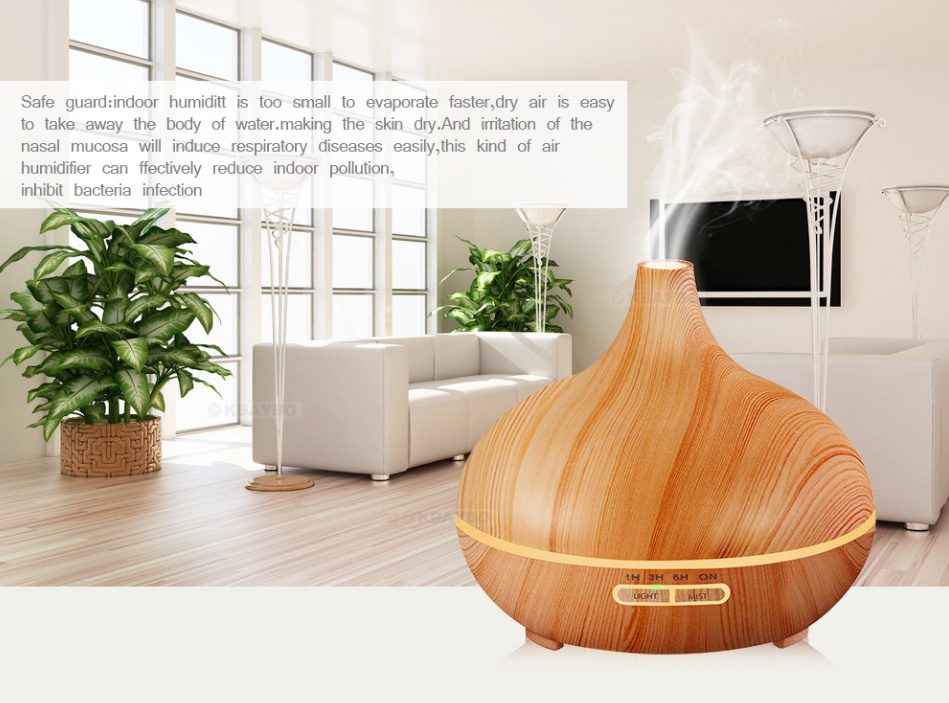 Creative Home Appliance Full Wood Grain Remote Control Aromatherapy Lamp - Image 2