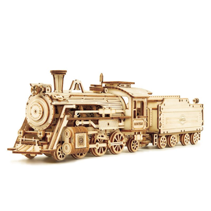 3D Wooden Puzzle Train Model DIY Wooden Train Toy Mechanical Train Model Kit Assembly Model Home Decoration Crafts - Image 8