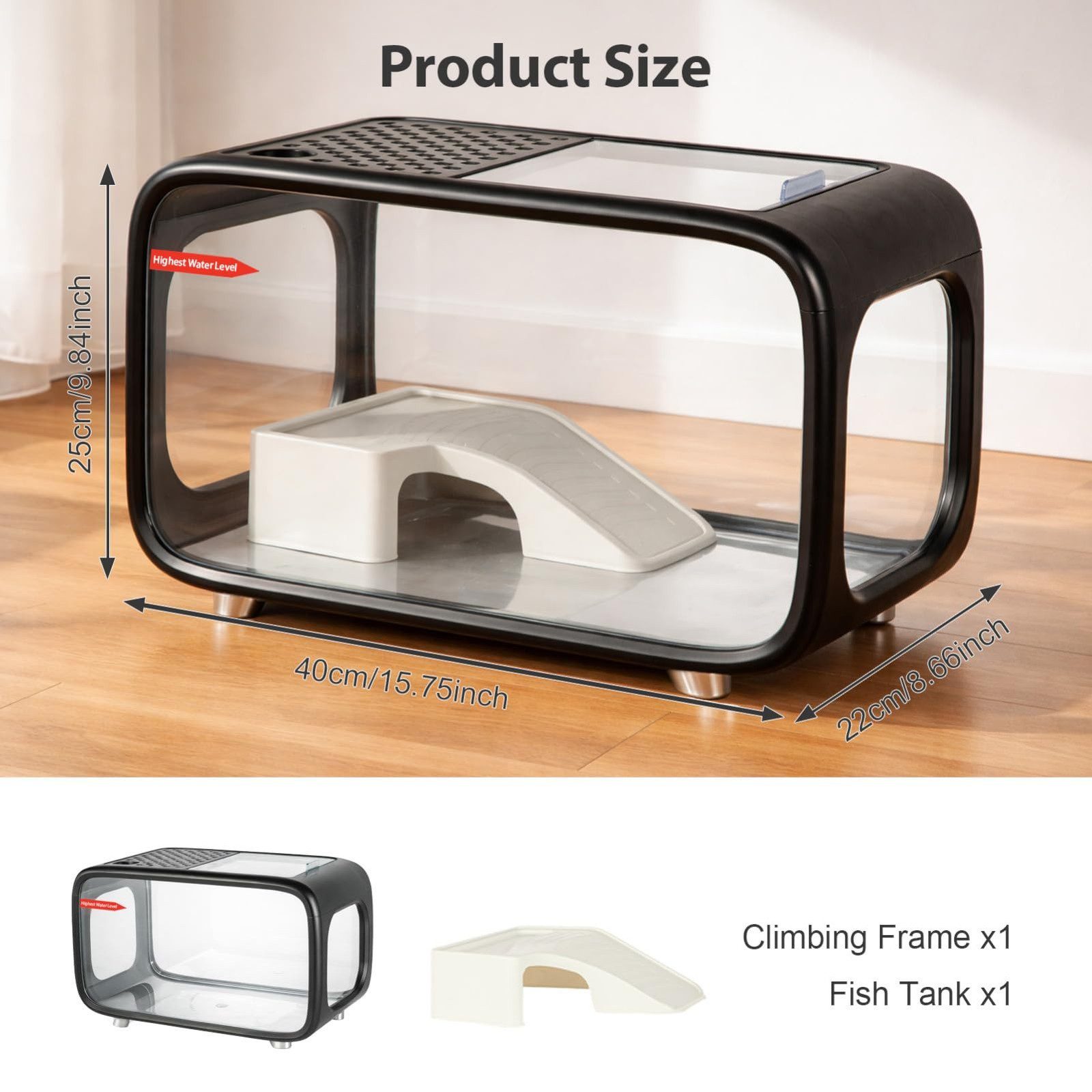 Compact Betta Fish Tank Kit Clear Desktop Aquarium With Ecological Cycle System - Image 3