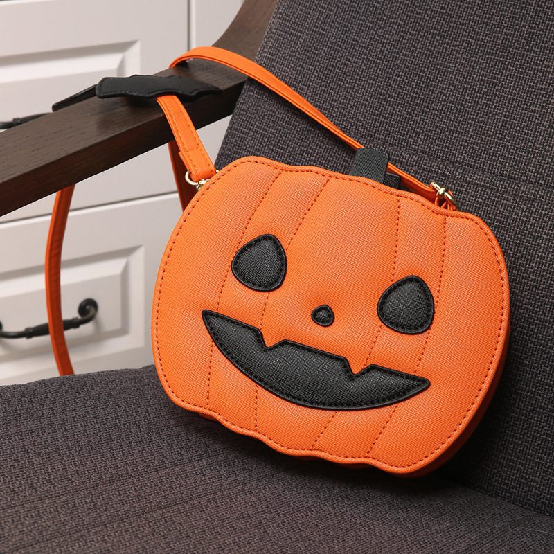 Halloween Bags Funny Pumpkin Cartoon Shoulder Crossbody Bag With Bat Personalized Creative Female Bag - Image 8