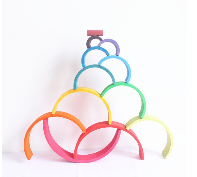 Jigsaw Puzzle Large 12-piece Arch Bridge Rainbow Building Blocks Early Childhood Education Toys - Image 4