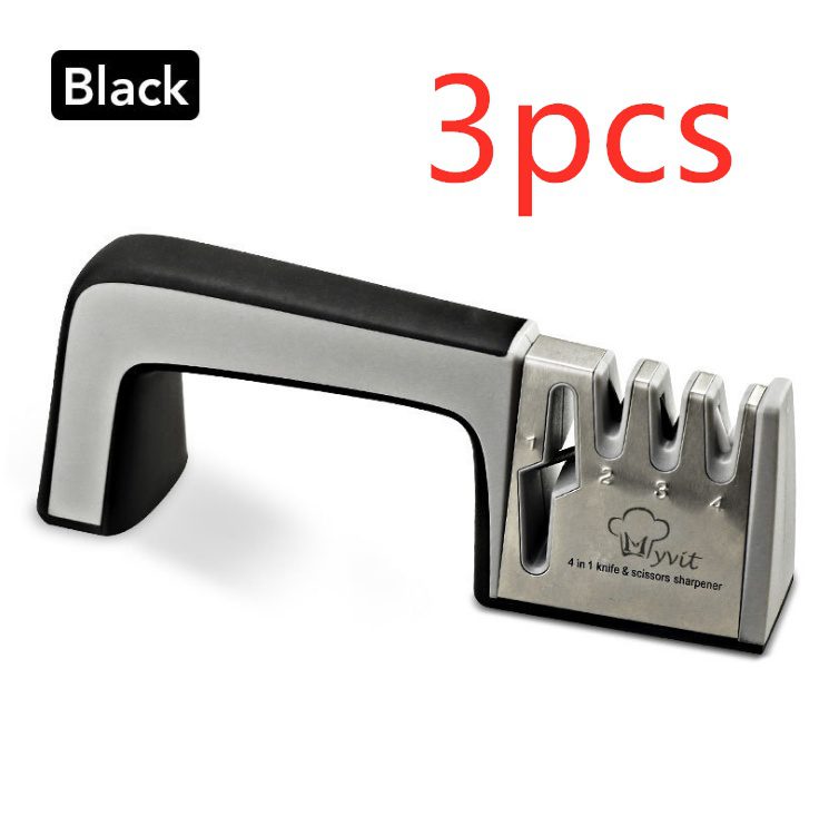 A Four-in-one Family Uses A Sharpener To Sharpen A Kitchen Knife - Image 6