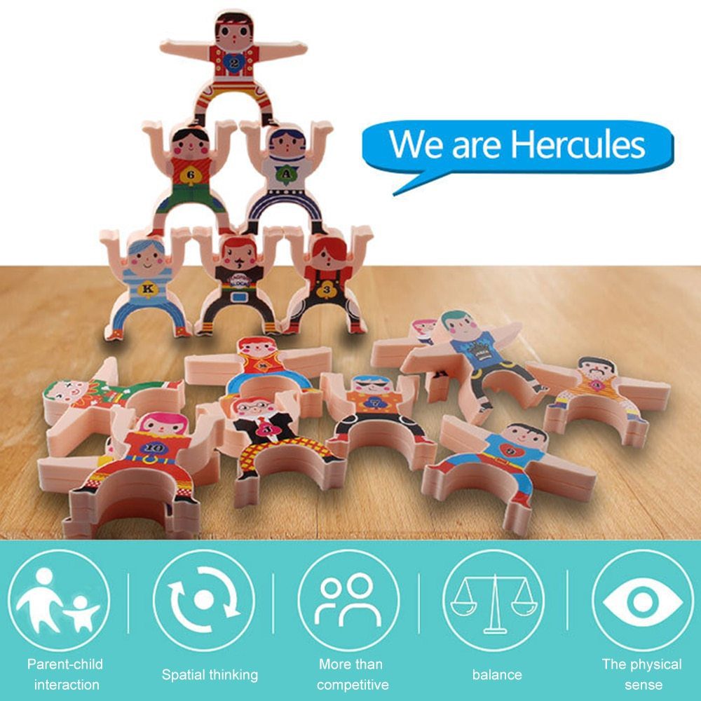 Multiplayer Cartoon Hercules Building Blocks Parent-child Interactive Toy Stacking High Game Balance Plastic Blocks - Image 6