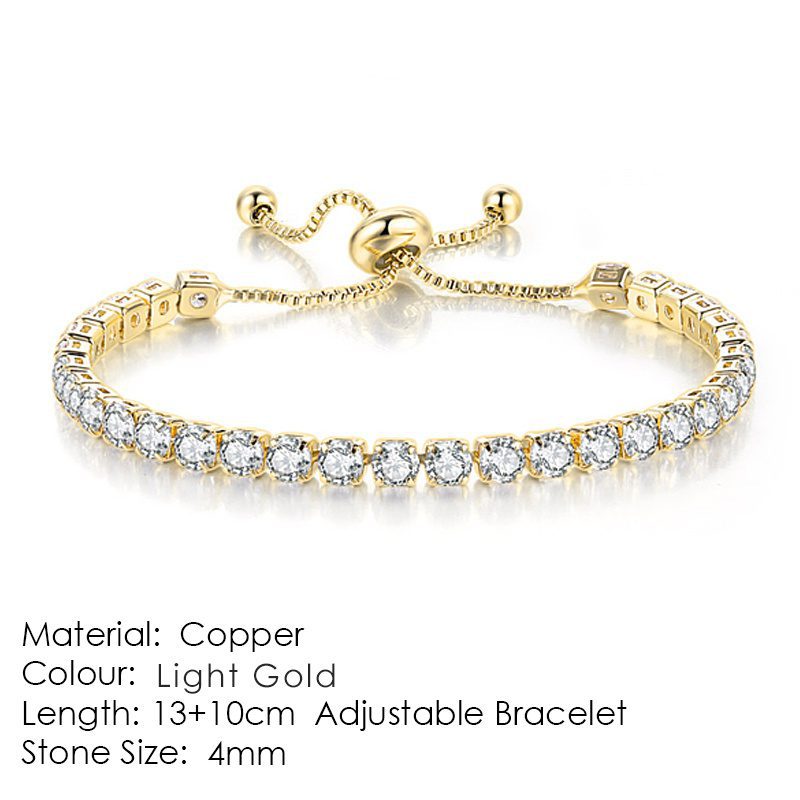 Round Zircon Single Row Full Diamond Tennis Bracelet - Image 7