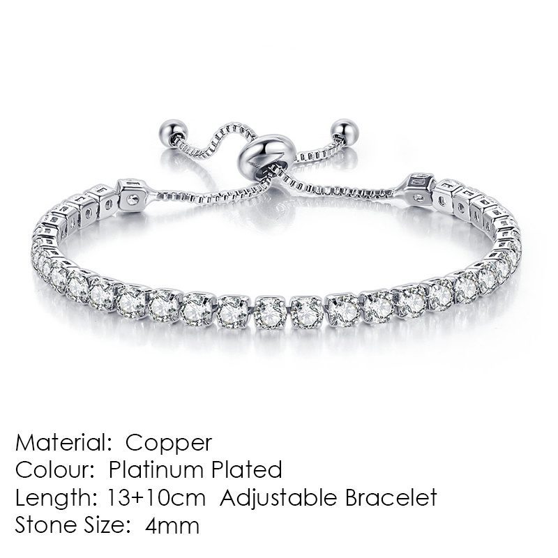 Round Zircon Single Row Full Diamond Tennis Bracelet - Image 8