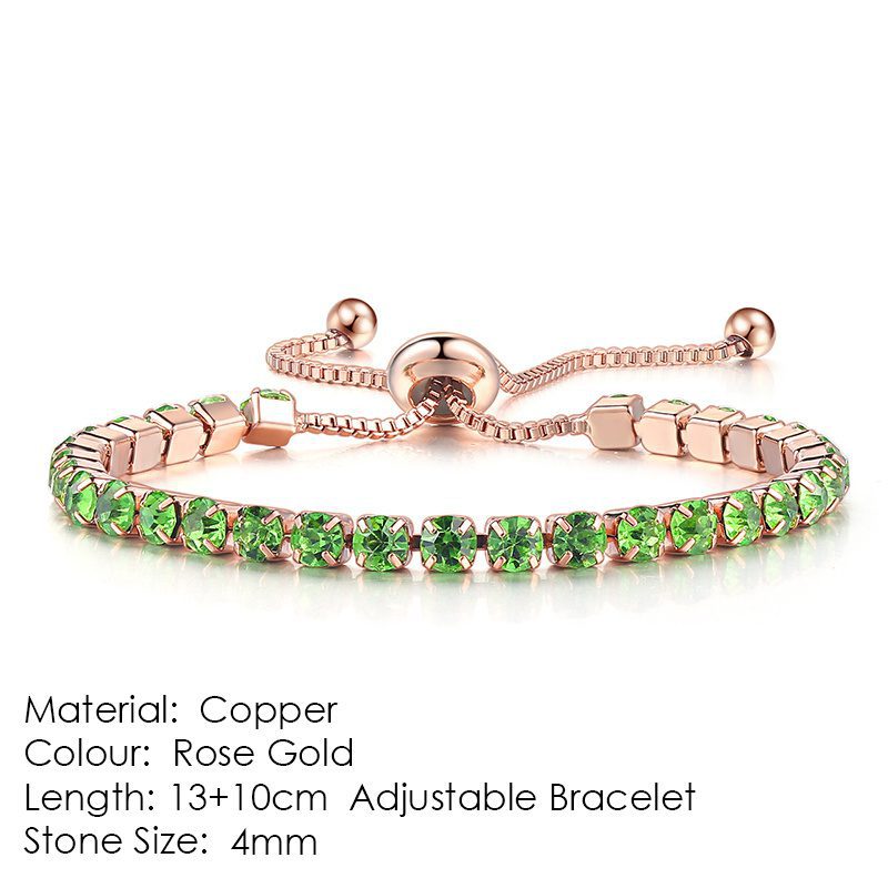 Round Zircon Single Row Full Diamond Tennis Bracelet - Image 10