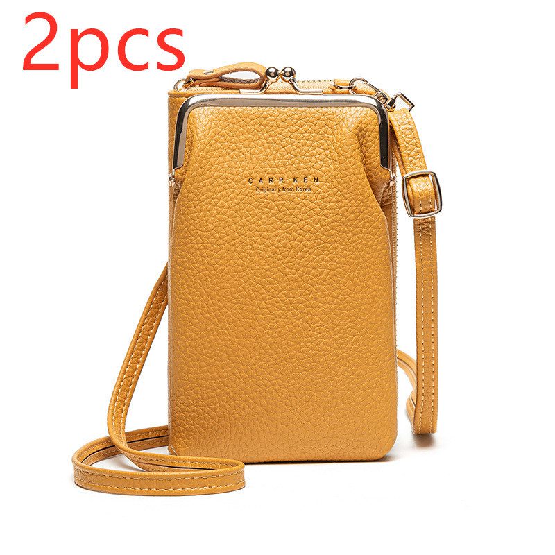 Fashion Lychee Pattern Solid Color Diagonal Shoulder Bag - Image 6