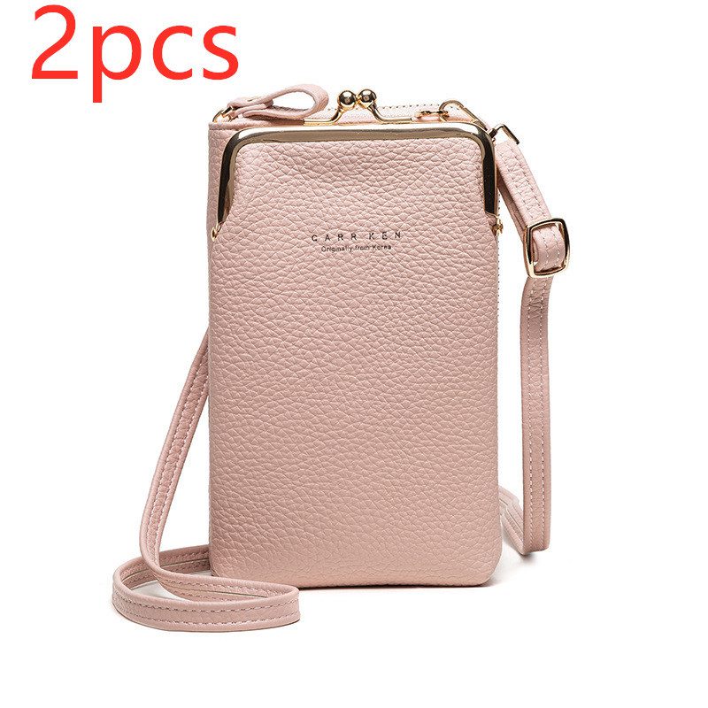 Fashion Lychee Pattern Solid Color Diagonal Shoulder Bag - Image 4