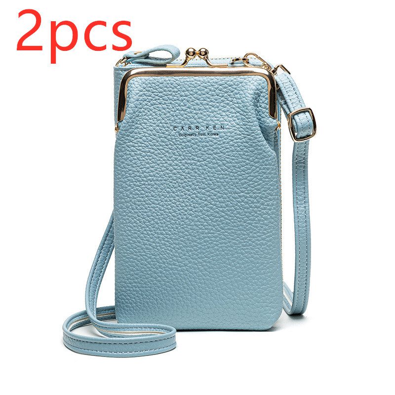 Fashion Lychee Pattern Solid Color Diagonal Shoulder Bag - Image 8
