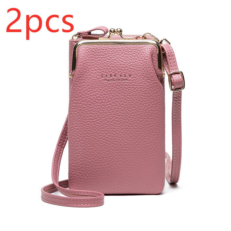 Fashion Lychee Pattern Solid Color Diagonal Shoulder Bag - Image 7