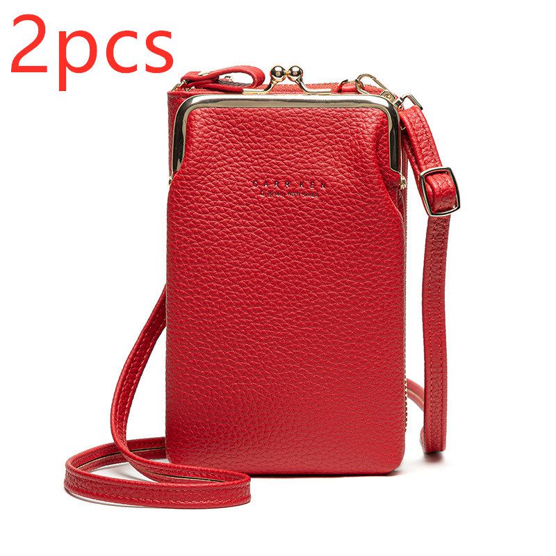 Fashion Lychee Pattern Solid Color Diagonal Shoulder Bag - Image 9