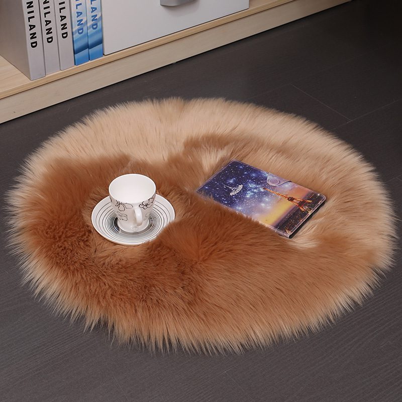 Hair Plush Carpet Floor Mats Household Floor Mats Wool Round Bedroom Carpets - Image 7