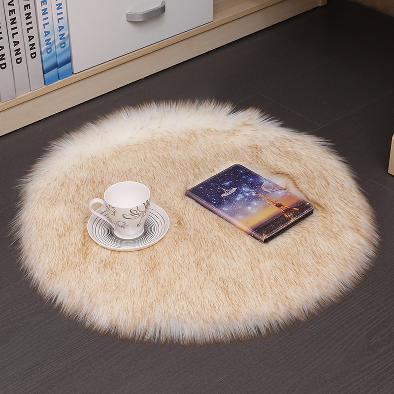 Hair Plush Carpet Floor Mats Household Floor Mats Wool Round Bedroom Carpets - Image 2