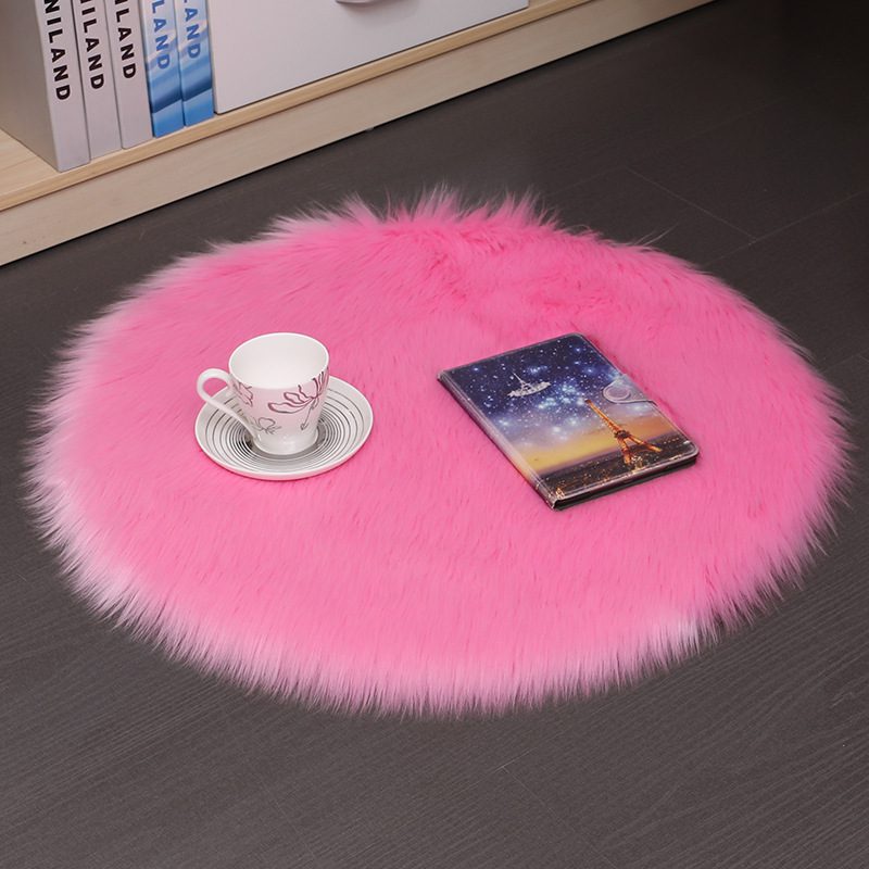 Hair Plush Carpet Floor Mats Household Floor Mats Wool Round Bedroom Carpets - Image 3