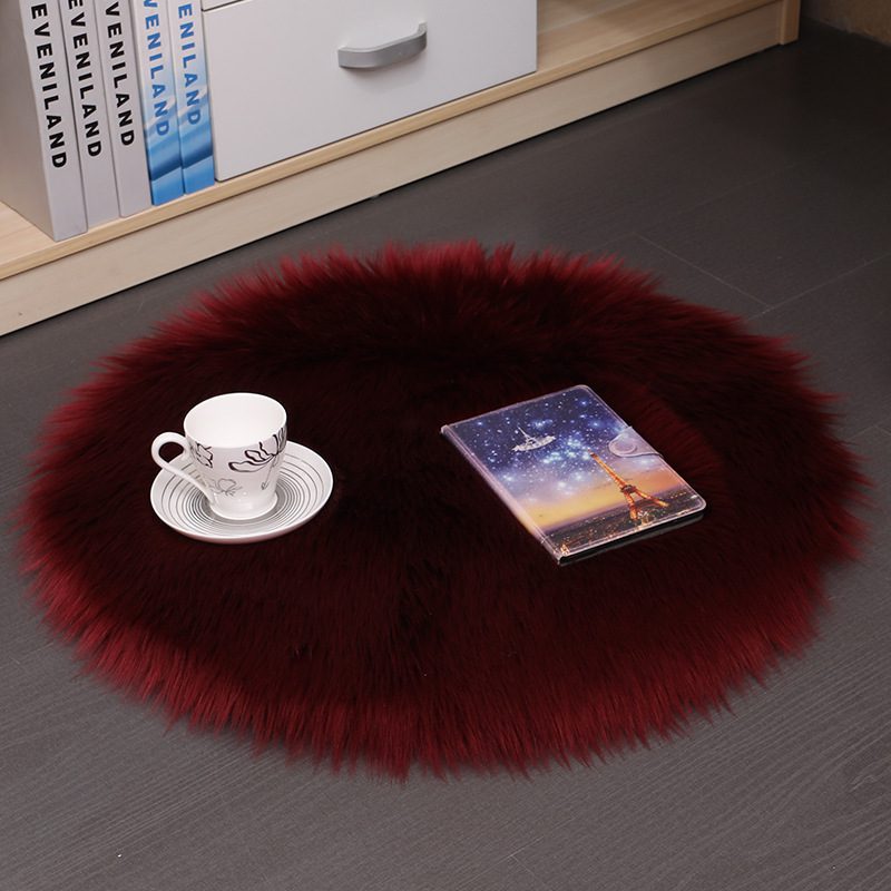 Hair Plush Carpet Floor Mats Household Floor Mats Wool Round Bedroom Carpets - Image 5