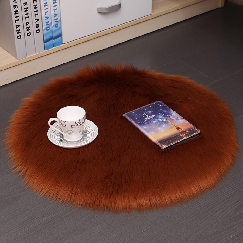 Hair Plush Carpet Floor Mats Household Floor Mats Wool Round Bedroom Carpets - Image 6