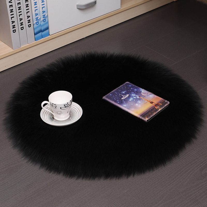 Hair Plush Carpet Floor Mats Household Floor Mats Wool Round Bedroom Carpets - Image 4