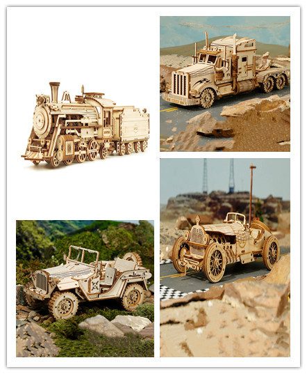 3D Wooden Puzzle Train Model DIY Wooden Train Toy Mechanical Train Model Kit Assembly Model Home Decoration Crafts - Image 7