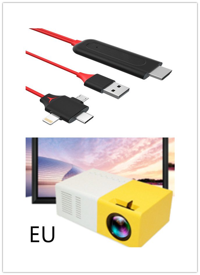 بروجيكتور محمول ثلاثي الأبعاد اتش دي إل إي دي سينما منزلية متوافق مع HDMI وبروجكتور صوتي USB YG300 بروجيكتور صغير - الصورة 7